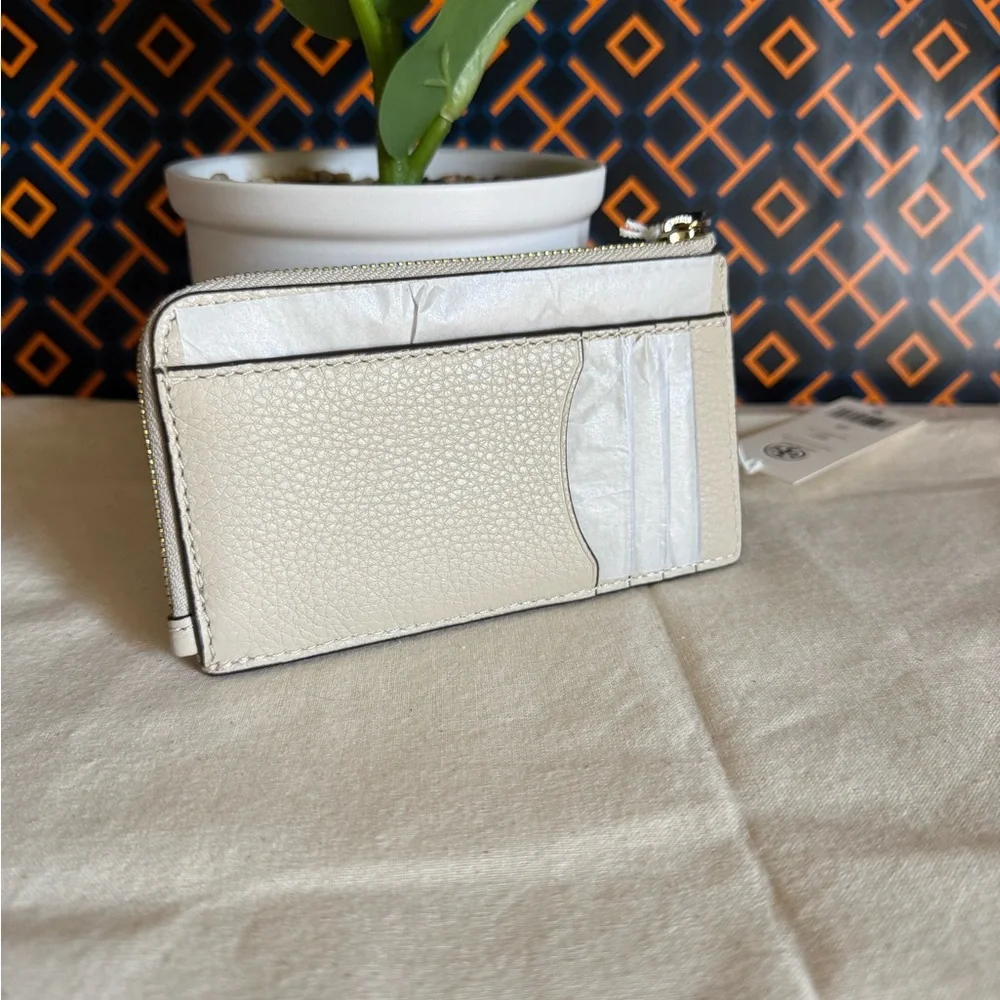 NWT Tory Burch felix zip card case new moon Leather Wallet - Picture 5 of 10